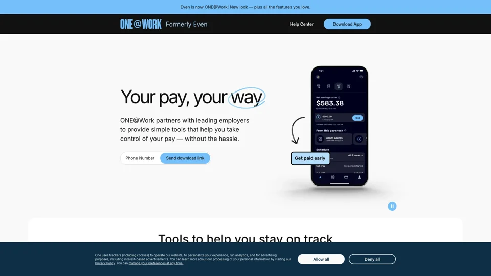 ONE@Work | Your pay, your way.