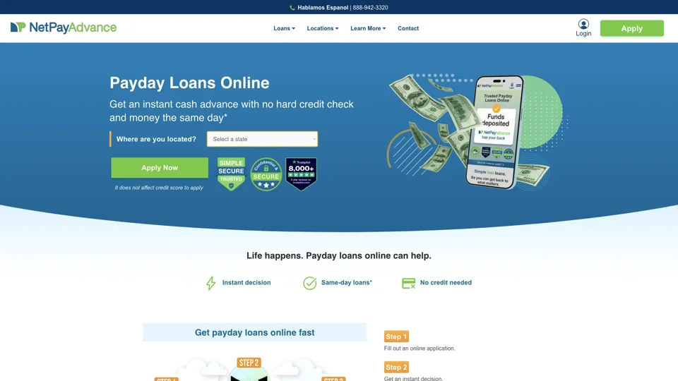 Net Pay Advance | Payday Loans Online | Instant Cash Advance